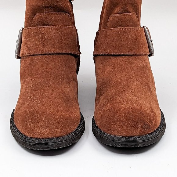 Gentle Soul Women Benton Slit Brown Suede Buckle Ankle Boots size 7.5 - Picture 10 of 11